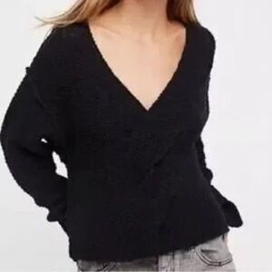 Elegant Off-the-Shoulder Black Sweater